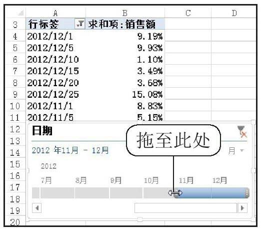 拖动滑块调整日期