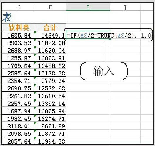 在单元格内输入函数